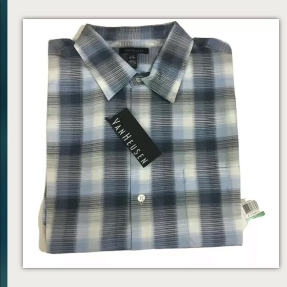 VanHeuse Men’s Chambray Short Sleeve  Shirt - Picture 1 of 7